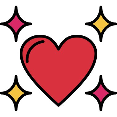 Aşk kalp ikonu vektör illüstrasyonu