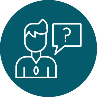 Bir sorum var. Web simgesi basit illüstrasyon