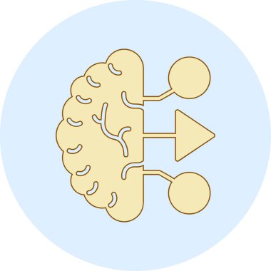 Beyin ikonu. düz resimleme