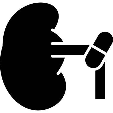 Böbrekli insan organı, illüstrasyon, beyaz arka planda vektör.