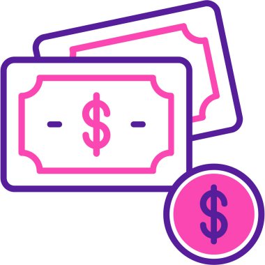 Dolar. Web simgesi basit illüstrasyon