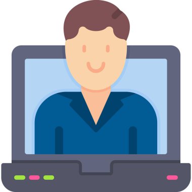 Bilgisayar dizüstü bilgisayar simgesi. Beyaz arkaplanda izole edilmiş web tasarımı için dizüstü bilgisayar vektör simgelerinin basit çizimi