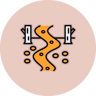 Tek izole yol simgesinin vektör illüstrasyonu