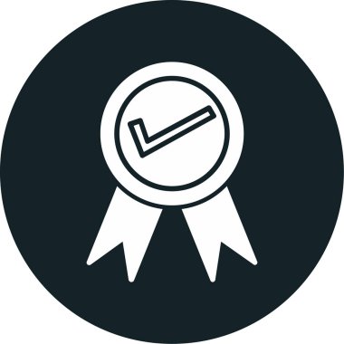 Beyaz arkaplanda izole edilmiş modaya uygun düz biçimli ödül simgesi