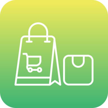 Eşsiz Alışveriş Torbası Vektör Satır Simgesi