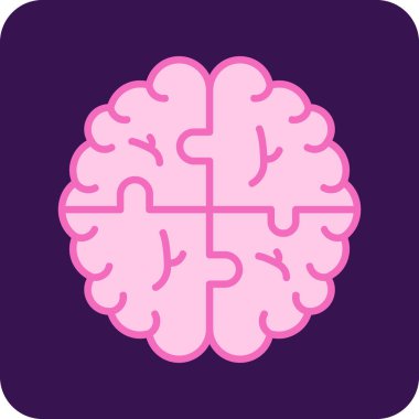 Beyin. Web simgesi basit illüstrasyon