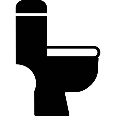 Siyah klozet silueti.