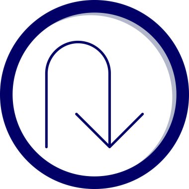 yön sol yuvarlak vektör simgesi