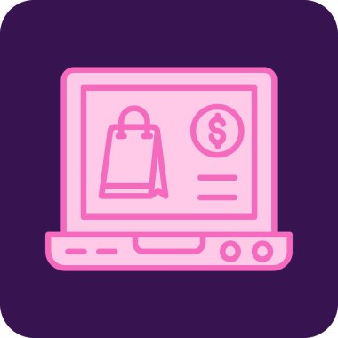 alışveriş torbaları simge vektör çizim grafik tasarımı ile laptop