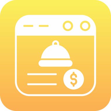 Çevrimiçi Gıda Düzeni web simgesi, vektör illüstrasyonu