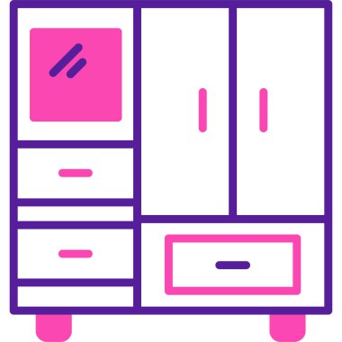 mobilya web simgesi, basit vektör illüstrasyonu