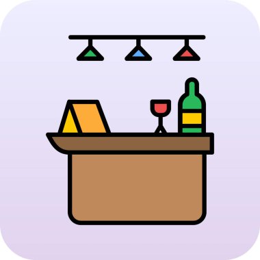 Şarap şişesi ve gözlük simgesi