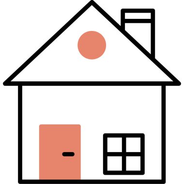 Eve. Web simgesi basit illüstrasyon