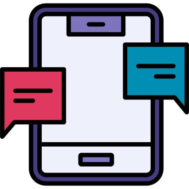 Sohbet iletişim ikonu vektör illüstrasyonu