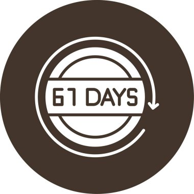 75 gün geri sayım simgesi. 75 günlük bir ikon. Bir hafta geri sayım. vektör grafik illüstrasyonu