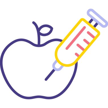 kalem vektör illüstrasyonlu elma