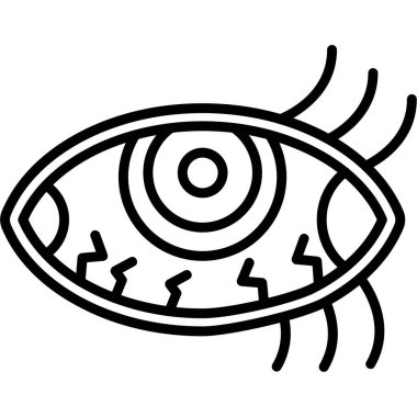 siyah ve beyaz göz simgesi vektör çizimi