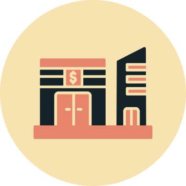 Bir fabrika simgesinin vektör illüstrasyonu