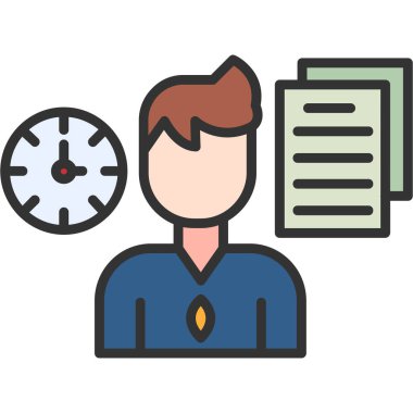 Müdür bey. Web simgesi basit illüstrasyon