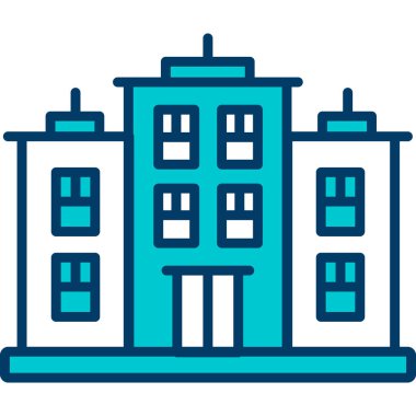 Bina. Web simgesi basit illüstrasyon