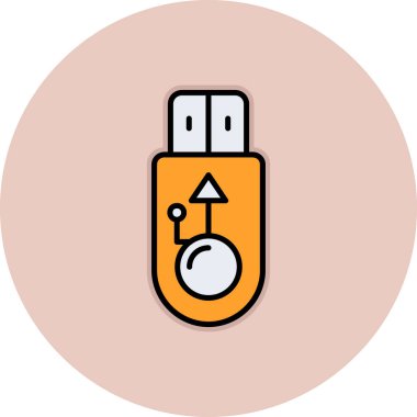Moda Biçimli Usb Simgesi İzole Arkaplan