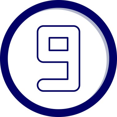 9 numaralı simge, vektör, basit tasarım