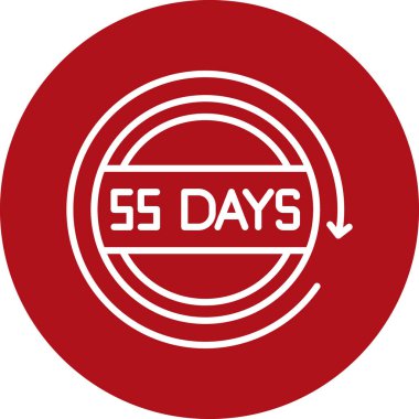 16 günde 55 günlük bir ikon. vektör illüstrasyonu