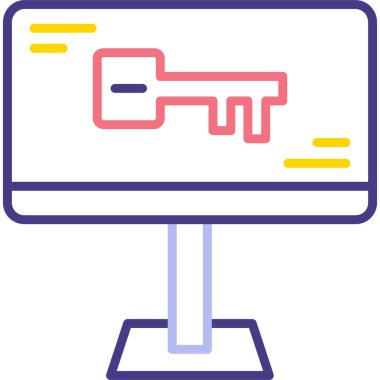 Monitör. Web simgesi basit illüstrasyon