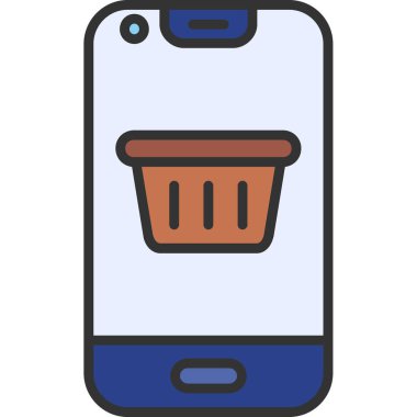 Sepet simgesi, vektör illüstrasyonu