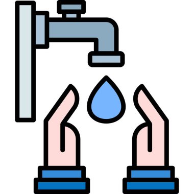 Su musluğu. Web simgesi basit illüstrasyon