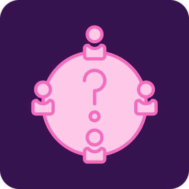 Soru ve ünlem. düz simge.