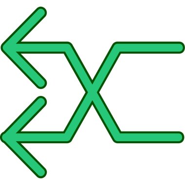 Yön ok simgesi vektörü. biçim düz ikonik semboldür, eko yeşil renk, beyaz arkaplan.