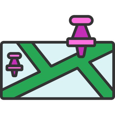 harita simgesi vektör illüstrasyonu