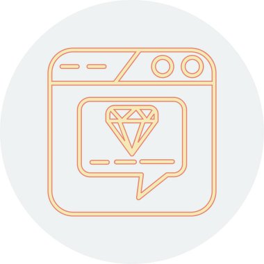 Bir çizgi resim ve elmas çiziminin vektör çizimi