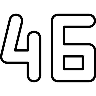 Siyah ve beyaz olarak 65 numaralı işaret tasarımı