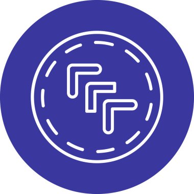 Bir madeni paranın mavi ve beyaz ikonunun vektör illüstrasyonu