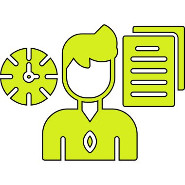 Zaman yönetimi simgesi. Beyaz arkaplanda izole edilmiş web tasarımı için özet zaman yönetimi vektörü simgesi