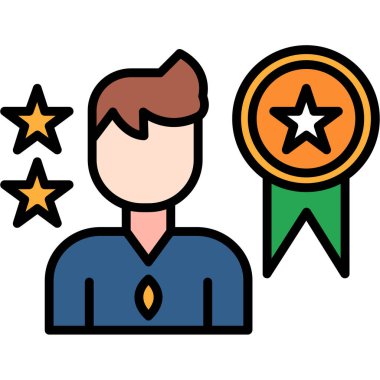 Madalya vektör illüstrasyon tasarımlı iş adamı