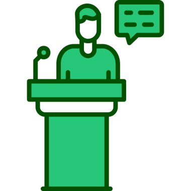 Konferans. Web simgesi basit illüstrasyon