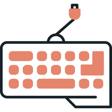 Klavye. Web simgesi basit illüstrasyon