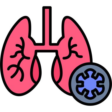 Akciğer ikonu. Beyaz arkaplanda izole edilmiş web tasarımı için ana akciğer vektör simgesi