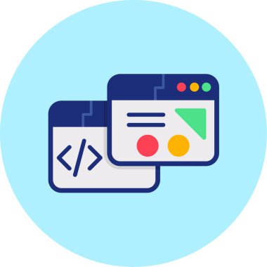 Web geliştirme düz simgesi