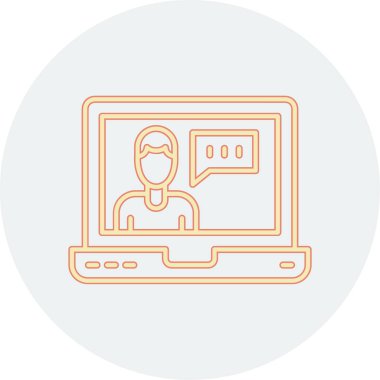 Mesajı olan bir bilgisayar. vektör illüstrasyonu