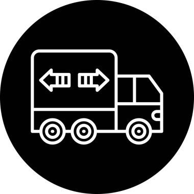 Kamyon. Web simgesi vektör illüstrasyonu