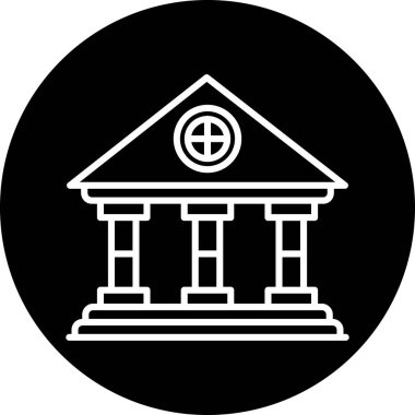Banka binası simgesi, vektör illüstrasyonu