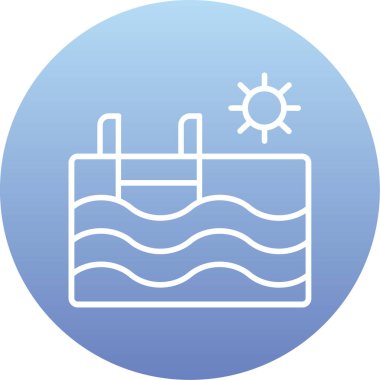 yüzme ikonu vektör illüstrasyonu