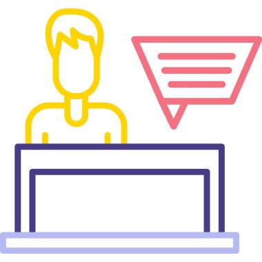 Çevrimiçi konferans. Basit illüstrasyon