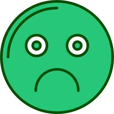 hüzünlü ifade, illüstrasyon veya vektör, beyaz arkaplan.