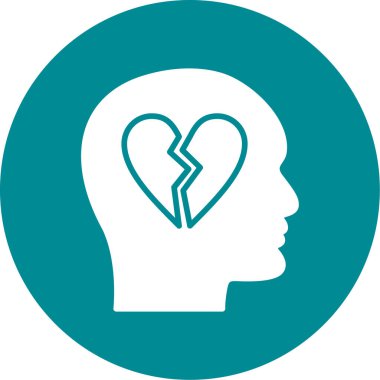 kalp boşanması vektör illüstrasyonlu simge şeklinde yuvarlandı