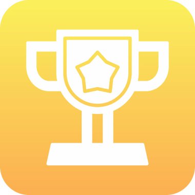 Ödül kupası rozeti simgesi - taslak biçimi